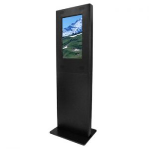 Moderne kiosk zuilen met touchscreen technologie.